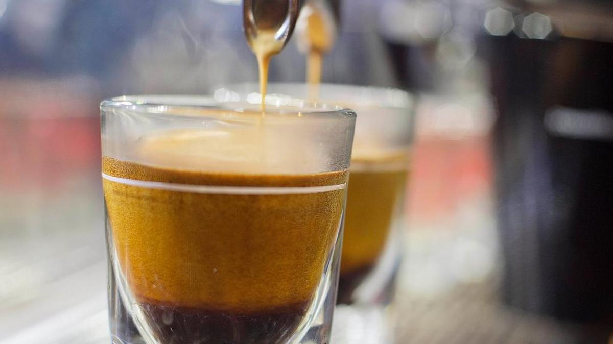 Espresso for cafe latte is made at Treos in Tacoma.