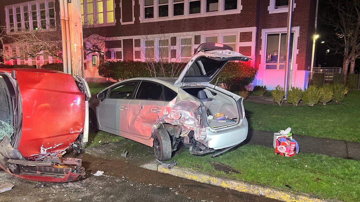 A DUI suspect allegedly crashed into two parked cars in Bellingham on Jan. 11.