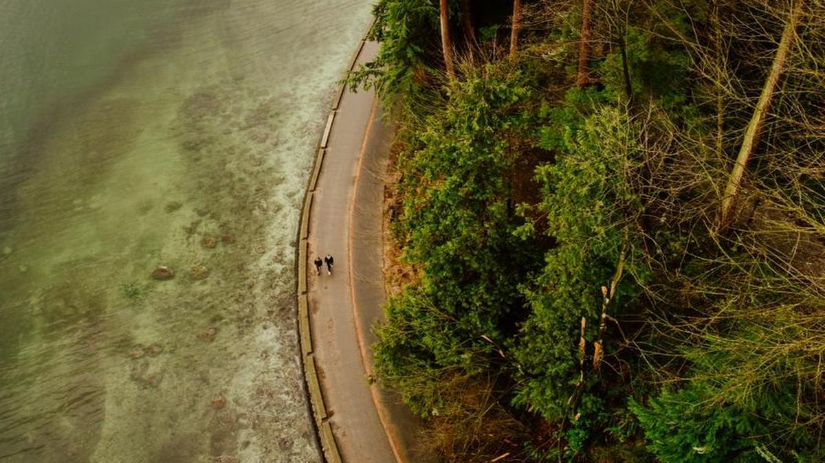 An elevated view of the seawall path at Stanley Park, Vancouver, Canada, Feb. 4, 2016. Vancouver has embraced the culture and history of the region’s original inhabitants, collectively known as First Nations.