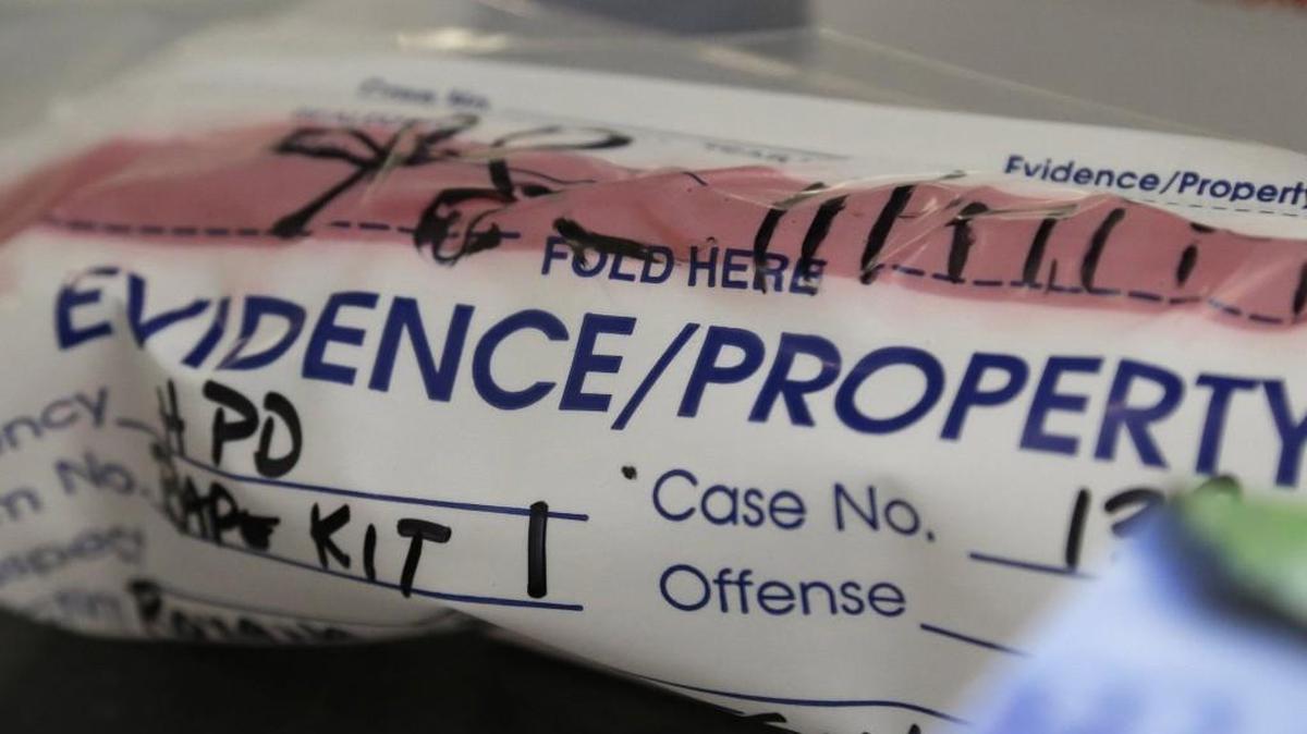 An evidence bag from a sexual assault case is examined in the biology lab at the Houston Forensic Science Center in Houston. Officials believe that it Washington Gov. Jay Inslee signs House Bill 2530, it will create the nation’s first statewide tracking system for rape kits.