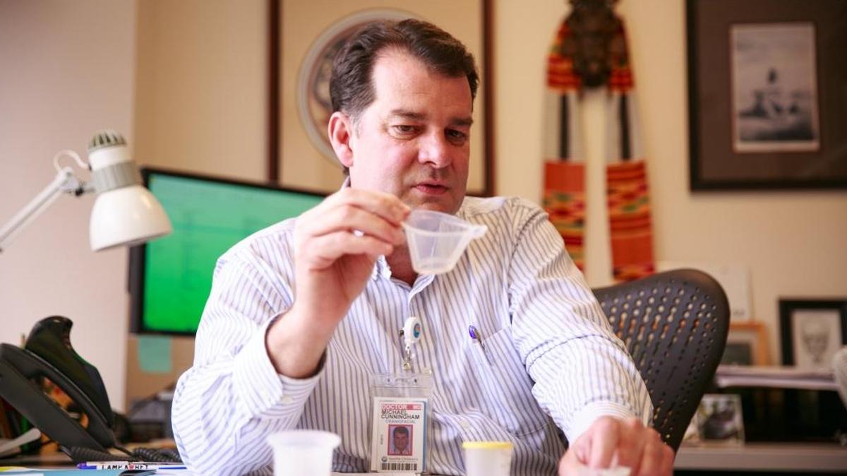 Dr. Michael Cunningham, director of Seattle Children’s Craniofacial Center, is part of the Seattle-based team that created the feeding cup for premature and high-risk babies who have difficulty nursing.