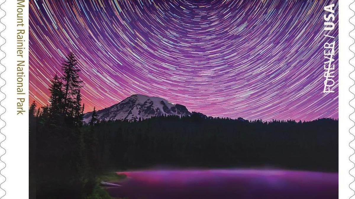 Matt Dieterich’s image of Mount Rainer will be used in the 16-stamp collection commemorating the 100th anniversary of the National Park Service.