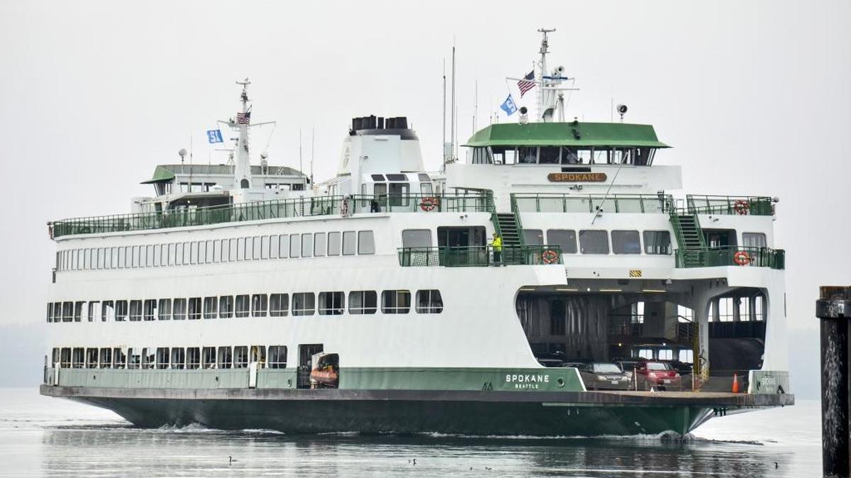 Washington state ferries flew the 12th man flag to celebrate the Seahawks during the NFL playoffs in January 2014.