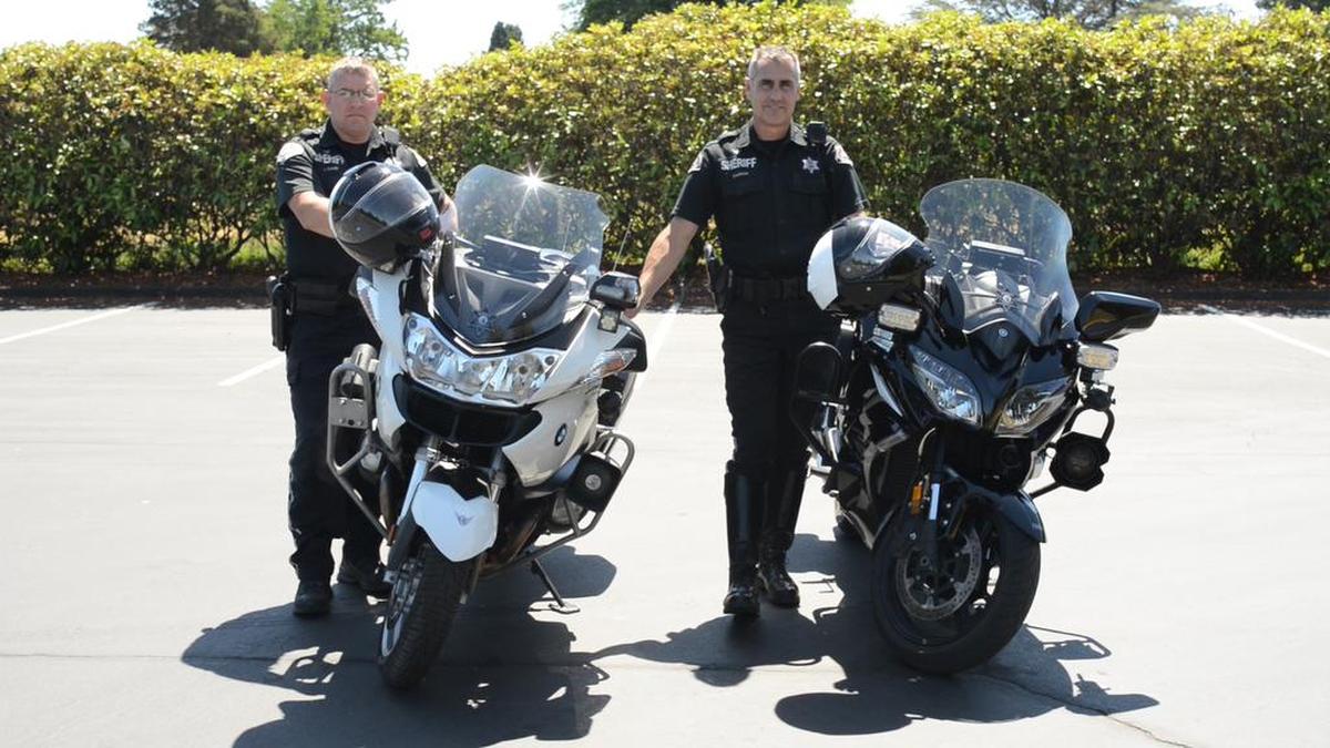 Whatcom County Sheriff’s Office motorcycle deputies offer safety advice to motorcycle riders after 15 motorcycle collisions were reported across Whatcom County in May 2019.