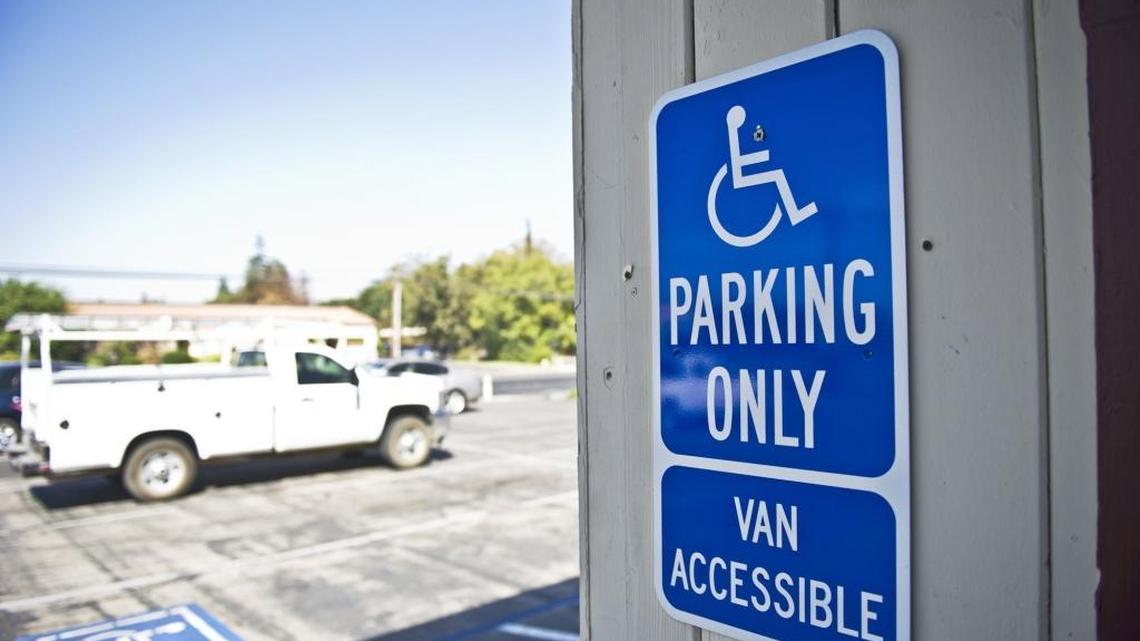 Violations of special parking privileges are enforced on both public property and private property by law enforcement officers.