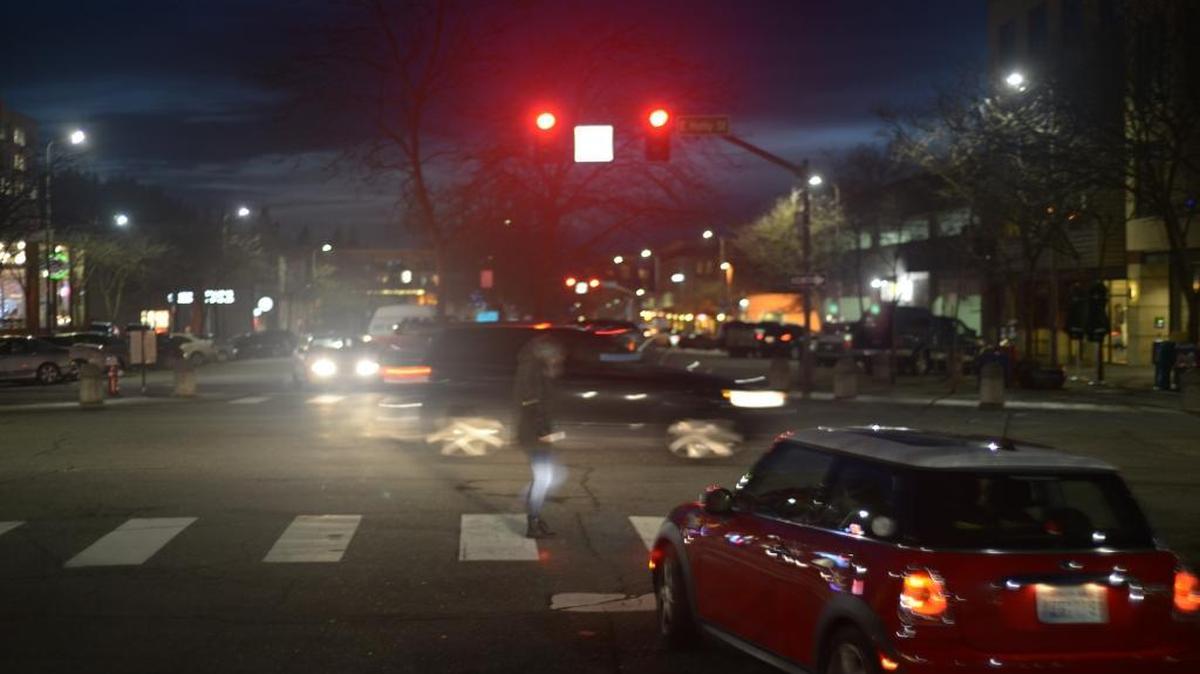Drivers have a responsibility to stop for pedestrians in crosswalks, regardless of what they’re wearing. From a legal perspective, a pedestrian in a crosswalk has the high ground, but there’s more to traffic safety than being legally right.
