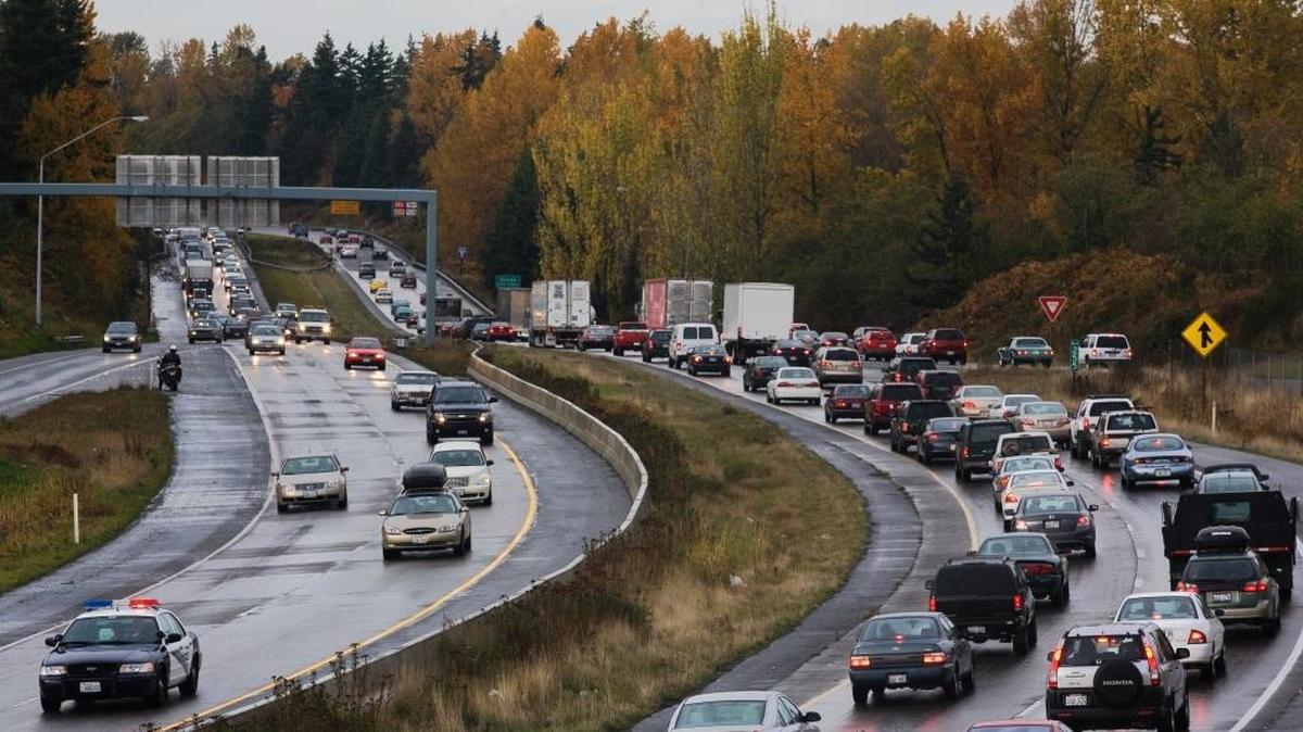 Drivers navigate congestion on Interstate 5 through Bellingham. Washington was ranked the second worst state for driving in the United States, thanks to high ownership, maintenance and gas costs and poor traffic.