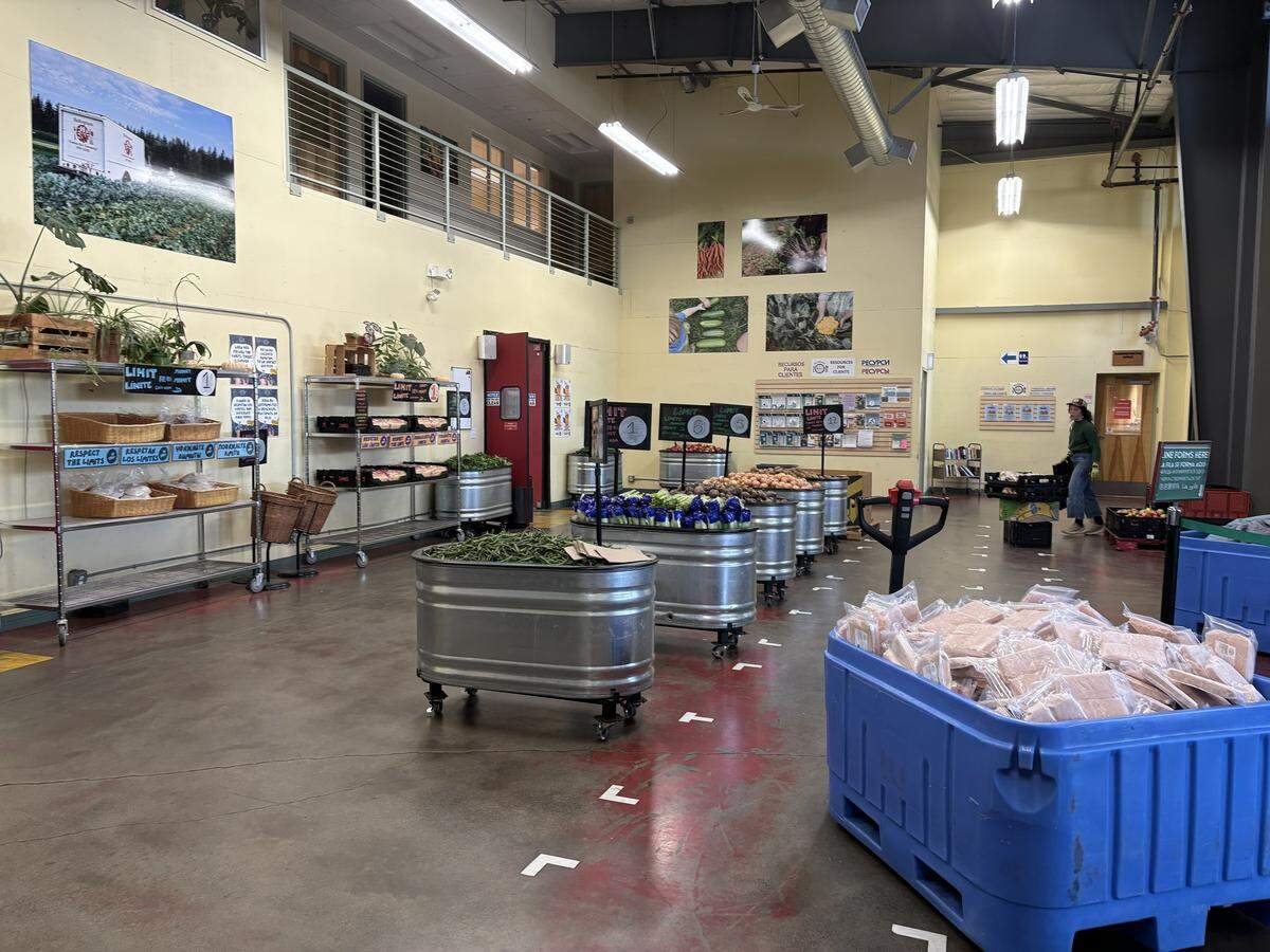 The Bellingham Food Bank on Monday Oct. 27. A few hours later the food bank would have its largest day of service ever recorded as people prepared for the likely suspension of SNAP benefits Nov. 1.