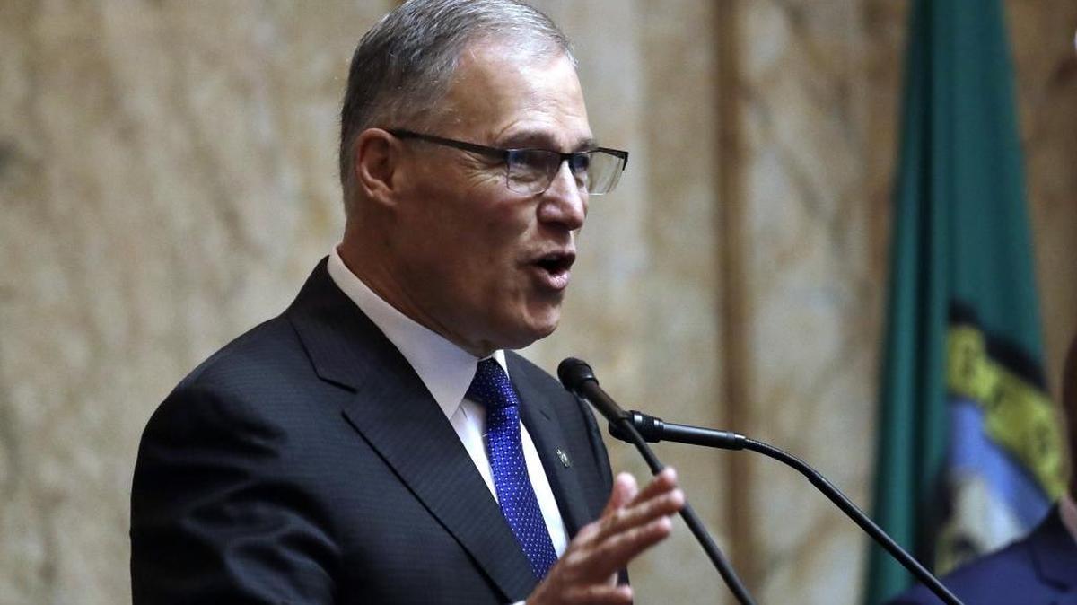 Gov. Jay Inslee speaks during his annual state of the state address before a joint legislative session Jan. 9, 2018, in Olympia, Wash. We urge Gov. Jay Inslee to veto Senate Bill 6617 that allows legislators exemptions from the Public Records Act, send it back to legislators and give them a chance to come to their senses.