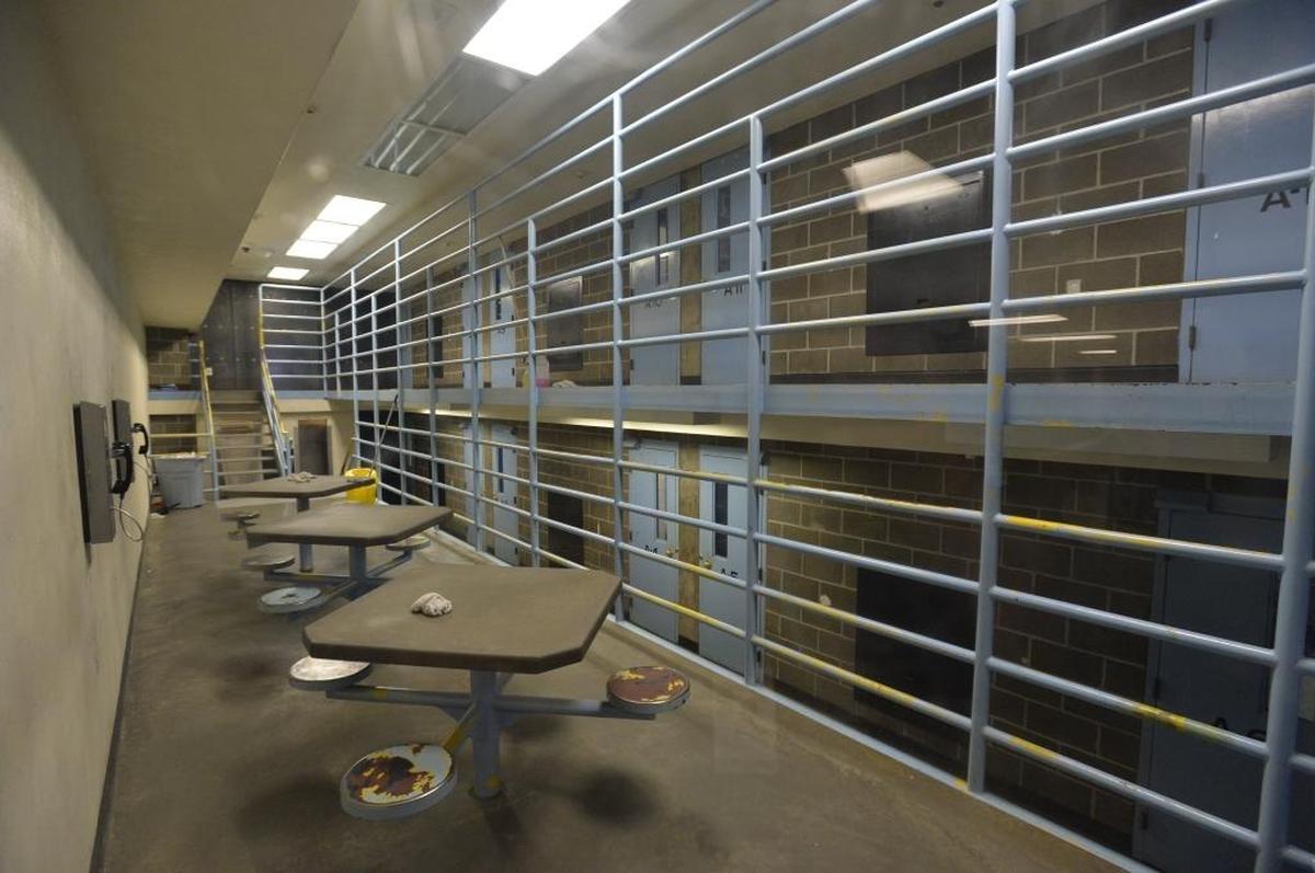 A maximum security housing unit, or cell block, in the downtown Whatcom County Jail in Bellingham, Wash.