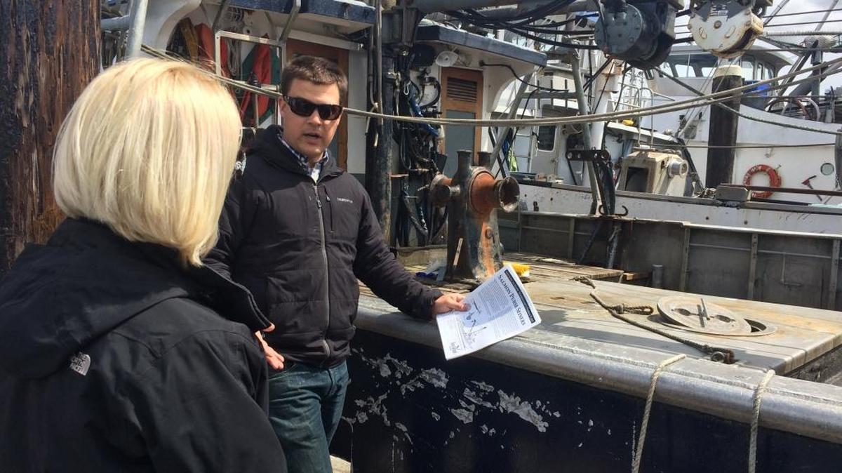 Lange Solberg of the Working Waterfront Coalition talks about commercial fishing while giving a tour on Squalicum Harbor in Bellingham in 2016. Bellingham’s third annual SeaFeast is tentatively scheduled for Sept. 21-22, 2018.