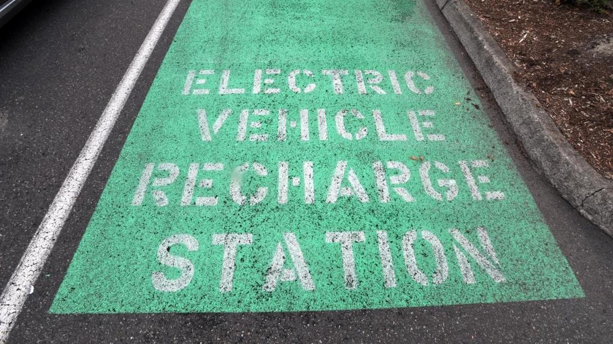An electric vehicle recharge station was installed in 2010 at the Market at Fairhaven on Old Fairhaven Parkway in Bellingham.