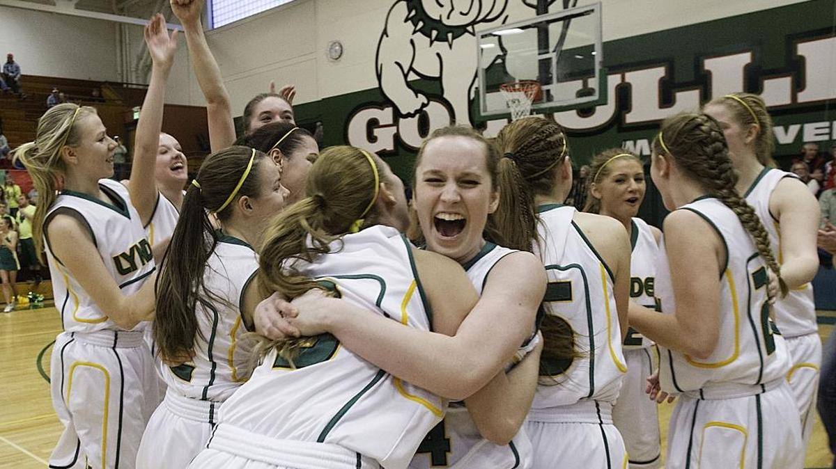 Lynden basketball players celebrate a victory in 2015. On Feb. 9, the Lynden School District is asking voters to replace the district’s expiring educational maintenance and operations levy, which funds about 20 percent of the district’s day-to-day operating budget, including educational programs and activities such as sports.