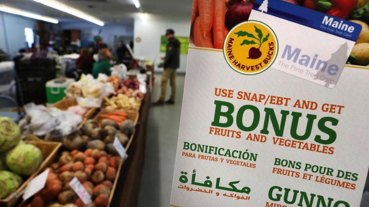 A sign advertises a program that allows food stamp recipients to use their EBT cards to shop at a farmer’s market in Topsham, Maine. SNAP’s guidelines could easily be reformed to allow low-income families to use their food stamp money for personal hygiene items and common household goods.