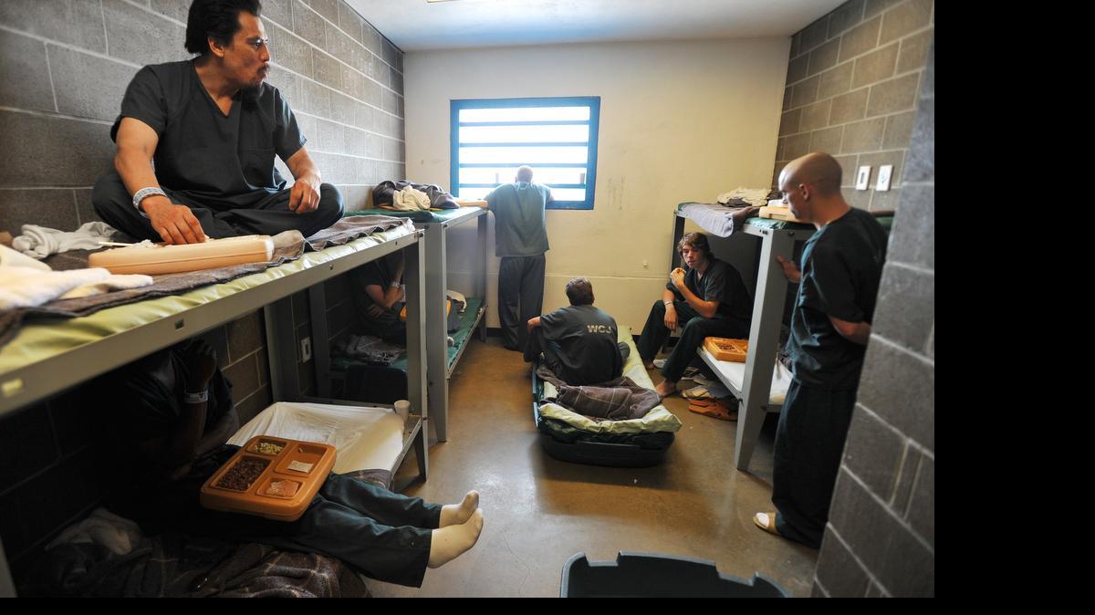 
Inmates of the Whatcom County Jail in downtown Bellingham deal with overcrowding in 2011.
