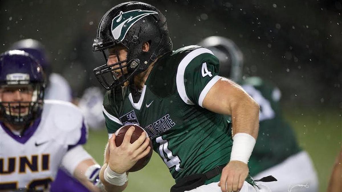Portland State receiver Josh Kraght looks for running room in a Dec. 5 FCS playoff game against Northern Iowa. Kraght finished third on the team in receptions in 2015, with 227 yards and 16 catches. He also caught one touchdown pass.