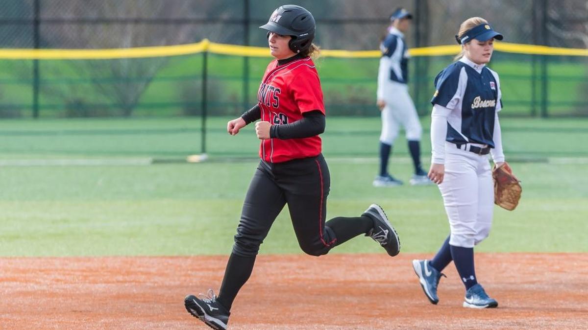 Ferndale alum Corrie Wilson runs the bases for Saint Martin’s University in a Feb. 20 game against Northwest Christian University.