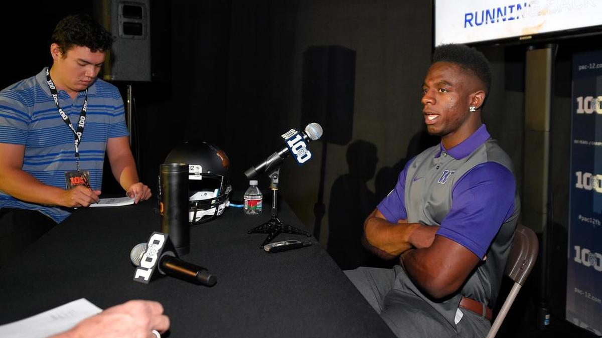 
After multiple knee surgeries, Washington running back Deontae Cooper, speaking to reporters during Pac-12 media day Thursday in Burbank, California, says he’s ready to make a statement for his late father, Willie.
