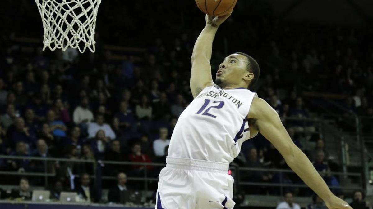 UW’s Andrew Andrews shoots against Mount St. Mary's on Thursday. Andrews leads the Huskies scoring 21.5 points per game.