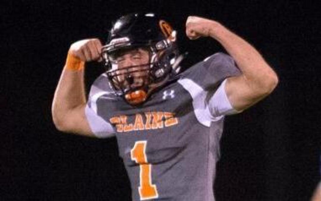 Blaine quarterback Jalen Kortlever (1) reacts to a play during a Sept. 2 game against Nooksack Valley.