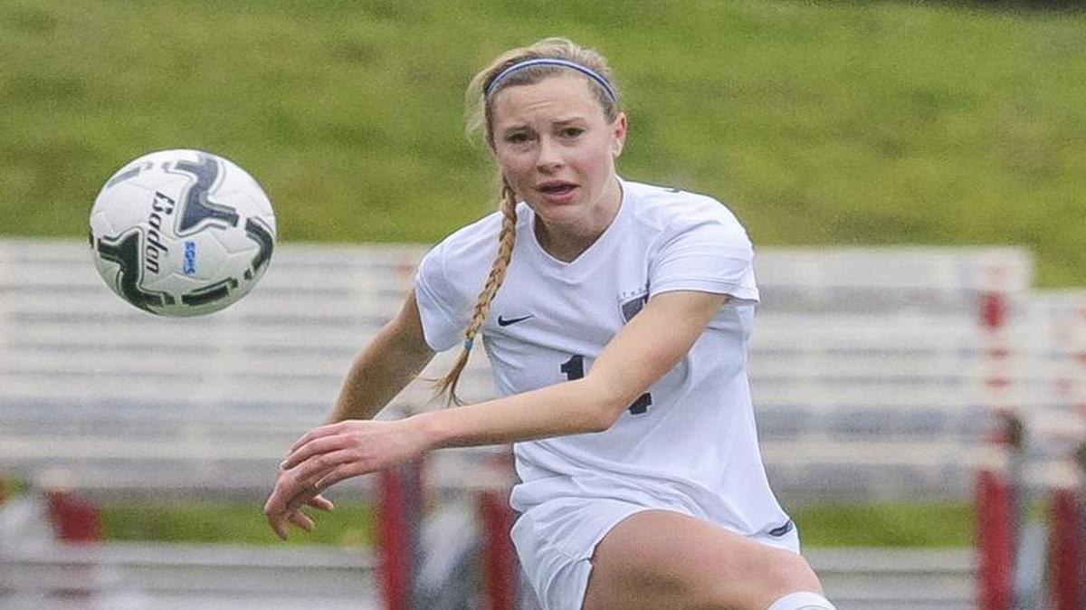 Squalicum’s Rachel Dorr boots one out of midfield during the first half of the Class 2A Girls' Soccer State Quarterfinals in November at Civic Field. Dorr has been selected a recipient of the Washington Interscholastic Activities Association’s Smart Choices Scholarship.
