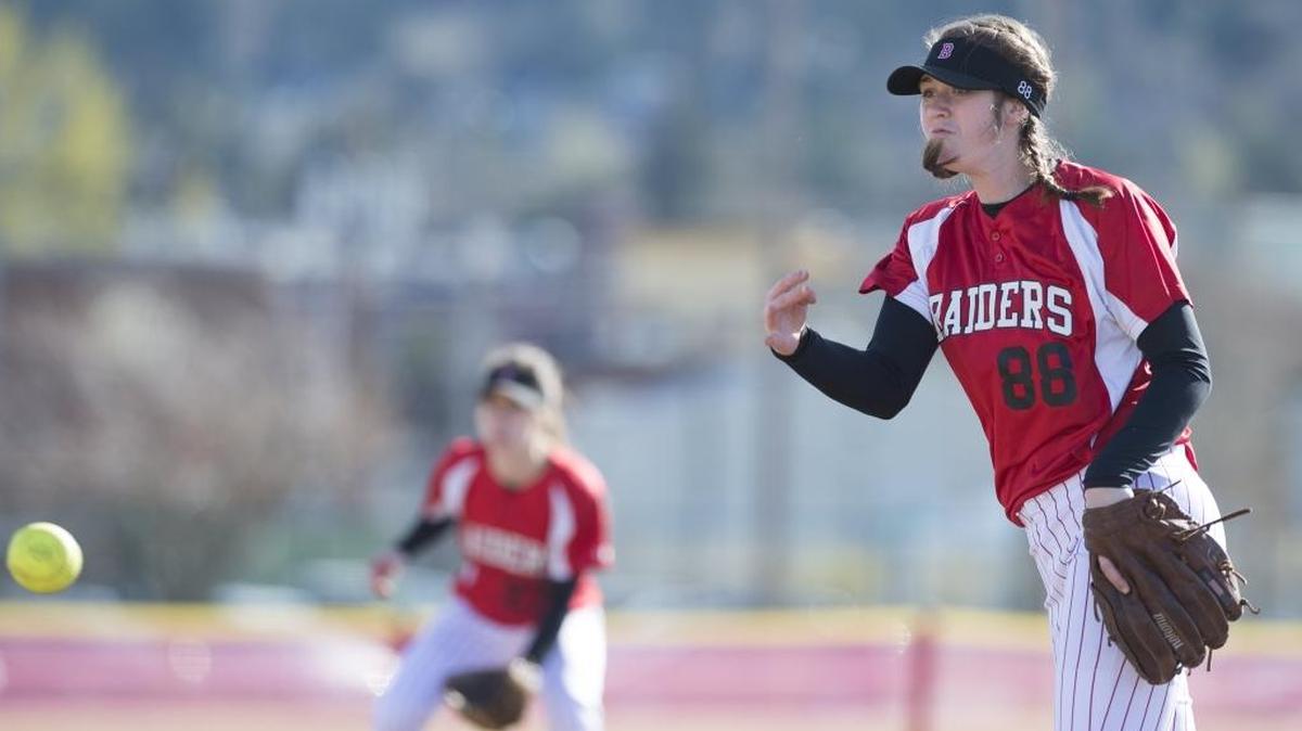 Bellingham’s Eliza Rossman delivers a pitch against defeated Meridian in March 2016.