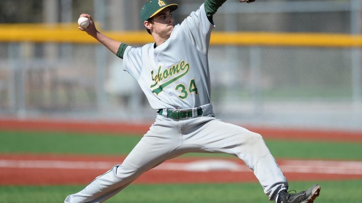 Sehome’s Felix Zavisubin pitches against crosstown rival Bellingham April 4, 2016 at Joe Martin Field in Bellingham.