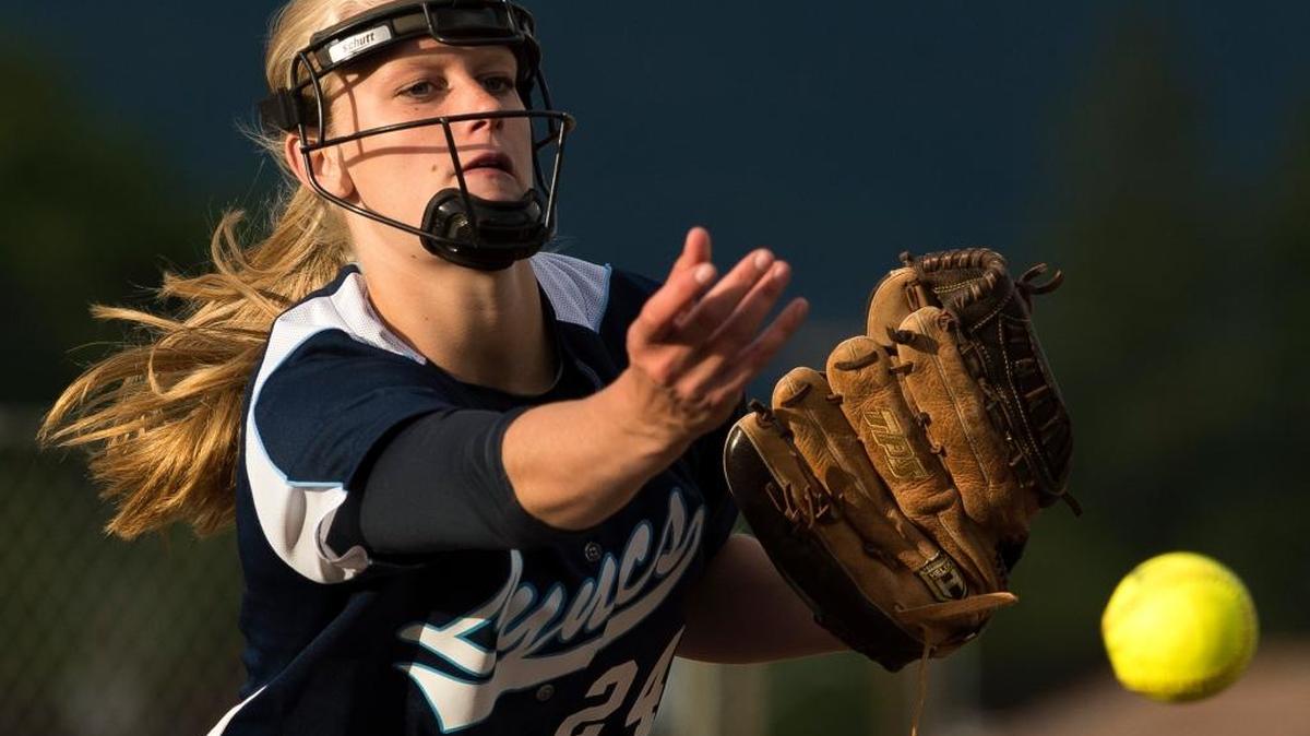 Lynden Christian’s Sam Van Loo pitches during the Class 1A District Tournament on Thursday, May 19, at Janicki Fields in Sedro-Woolley.