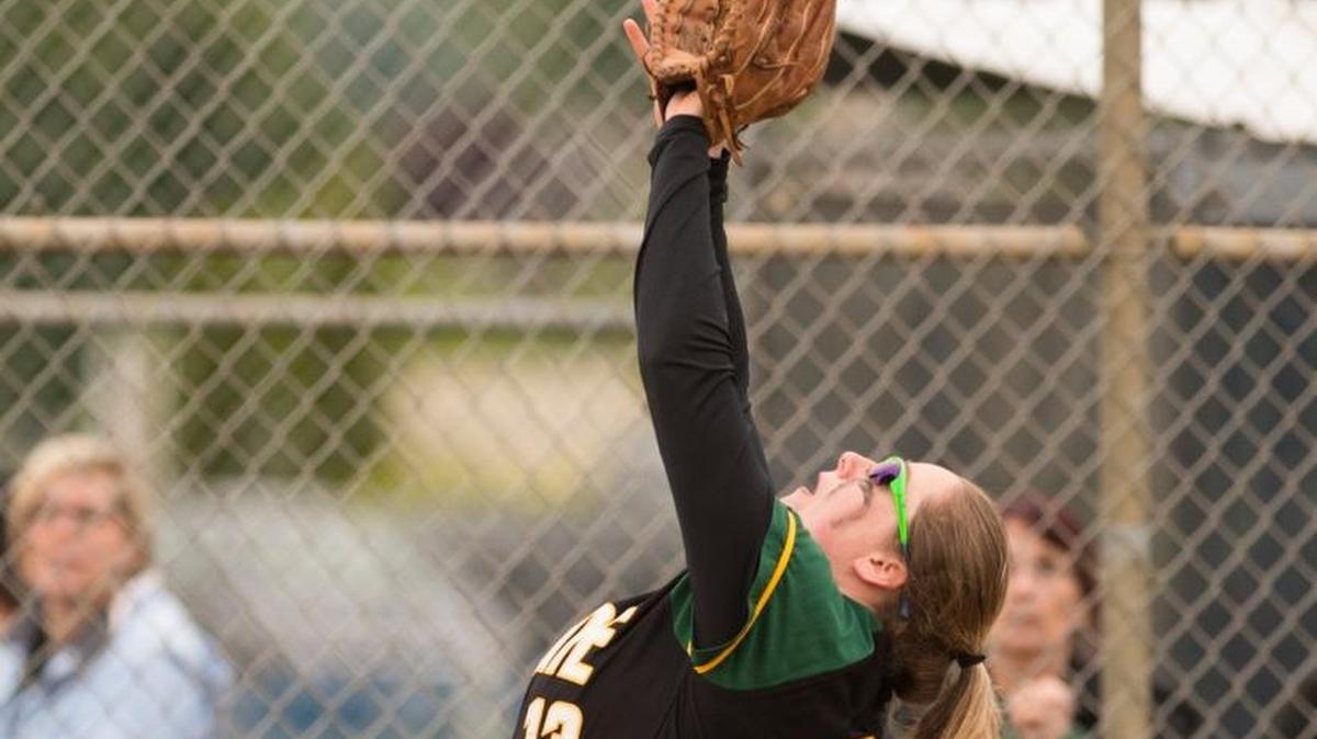 Sehome’s Carissa McDowell positions herself to record an out during the Class 2A Bi-District Softball Tournament May 17 at Janicki Fields in Sedro-Woolley. McDowell was selected the All-NWC Most Valuable Player.