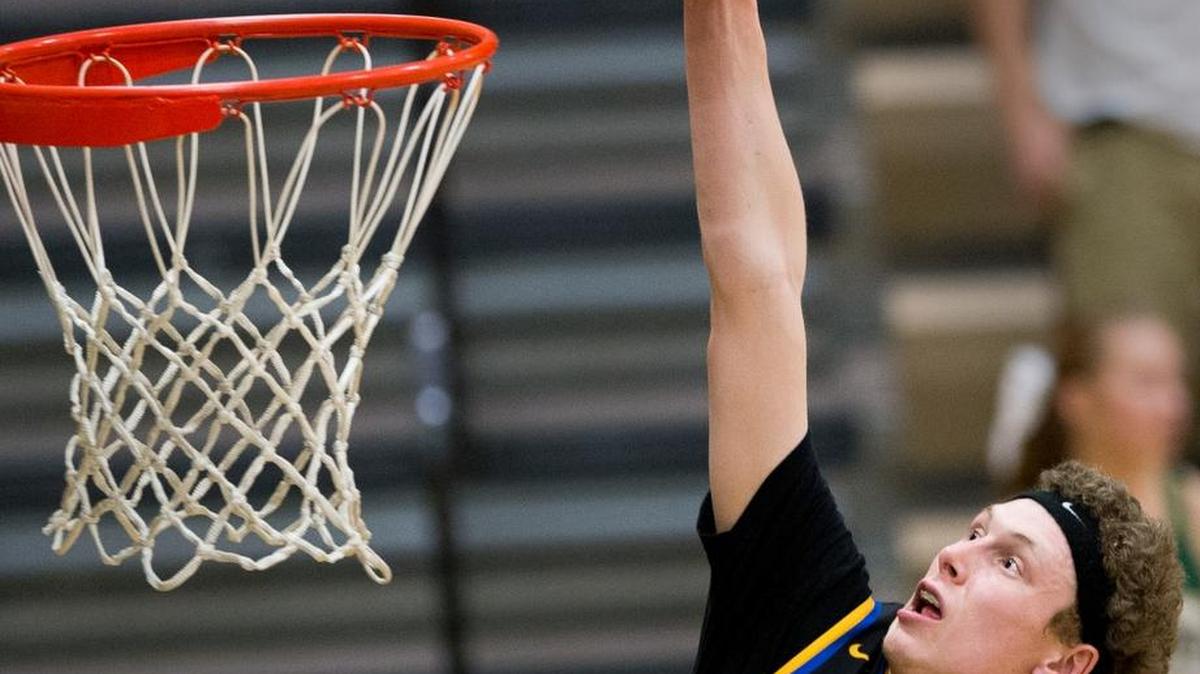 Ferndale's Garett Holmes scores after stealing the ball during a 54-47 victory over Sehome on Thursday, Jan. 14, at Sehome High School in Bellingham.