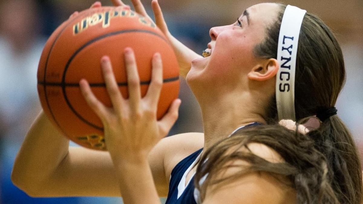 Lynden Christian’s Isabela Hernandez goes up for a shot during a 56-28 victory over Sehome on Friday, Jan. 8, at Sehome High School.
