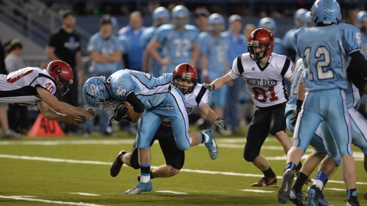 
Mount Baker’s Vadim Kotsyuba, left, talks about football and other aspects of his life in this week’s Behind the Facemask.
