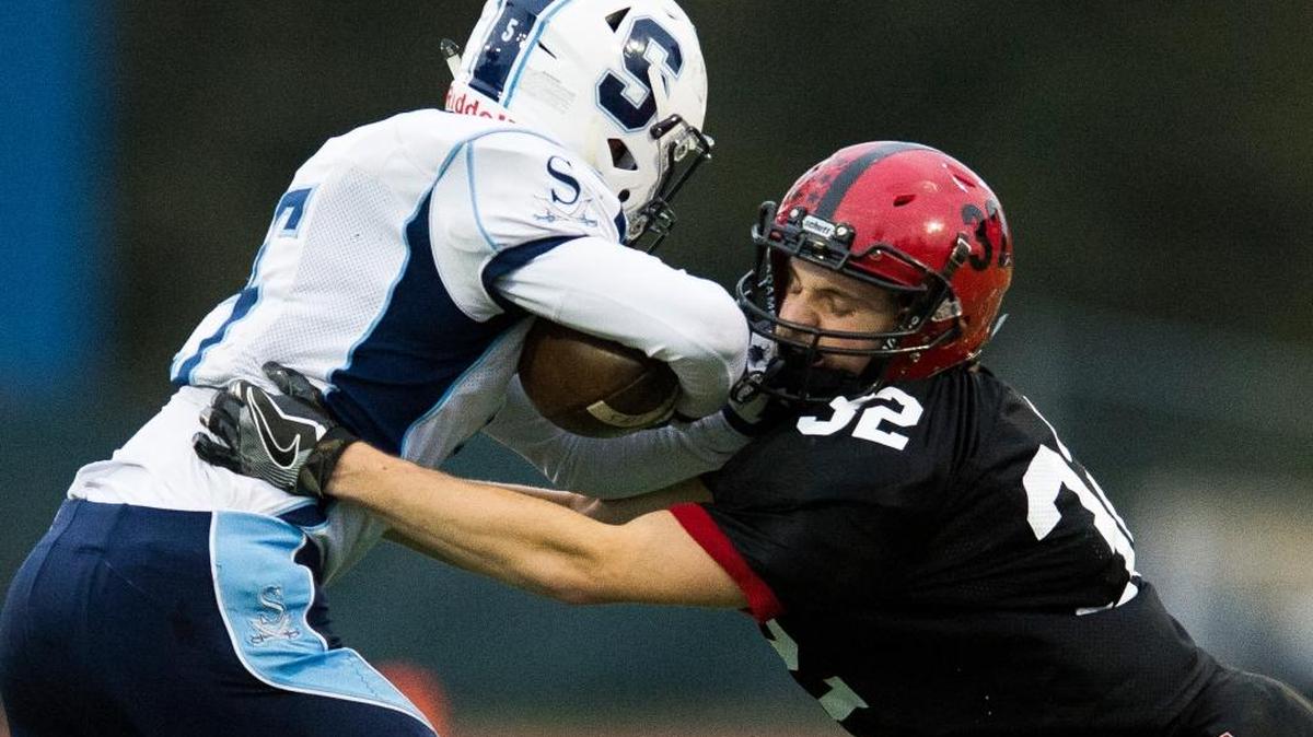 Mount Baker's Thomas Barbo makes a tackle during a 1A Northwest District playoff game against Sultan on Nov. 4 at Civic Stadium in Bellingham.