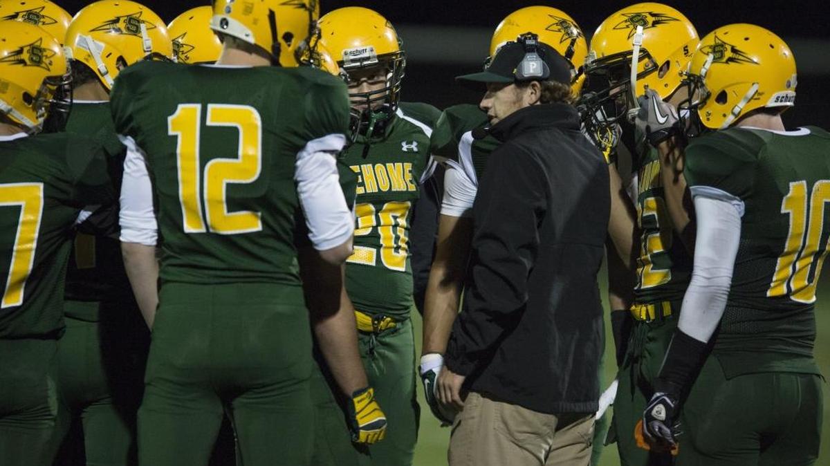 The Sehome football team, shown here in 2014, has pulled out of the NWC 2A for the 2017 season and will play an independent schedule in an effort to rebuild the program.