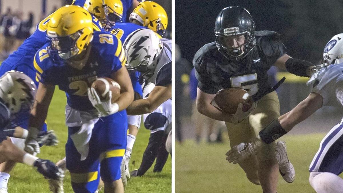 Ferndale's Cole Semu, left, and Meridian's Cole Roberts have each played a big role for their teams this year. The Golden Eagles (Class 3A) and Trojans (1A) are ranked No. 3 in their respective classifications.
