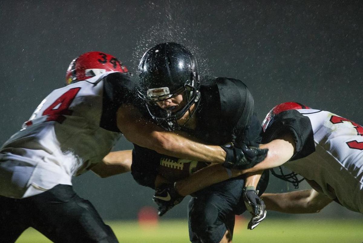 Meridian’s Lukas Hemenway scores a touchdown against Mount Baker in the fourth quarter Oct. 6.