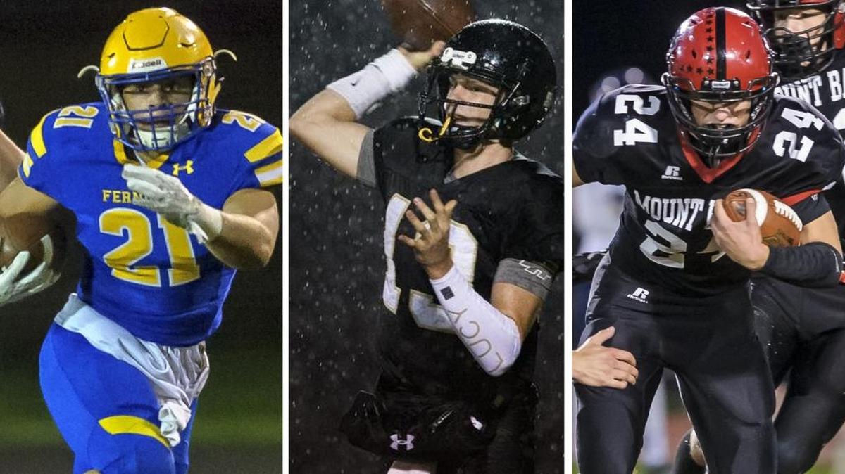 Ferndale's Cole Semu, left, Meridian's Simon Burkett and Mount Baker's Carson Engholm and their teams remained ranked in the latest Associated Press Washington State High School Football Poll.