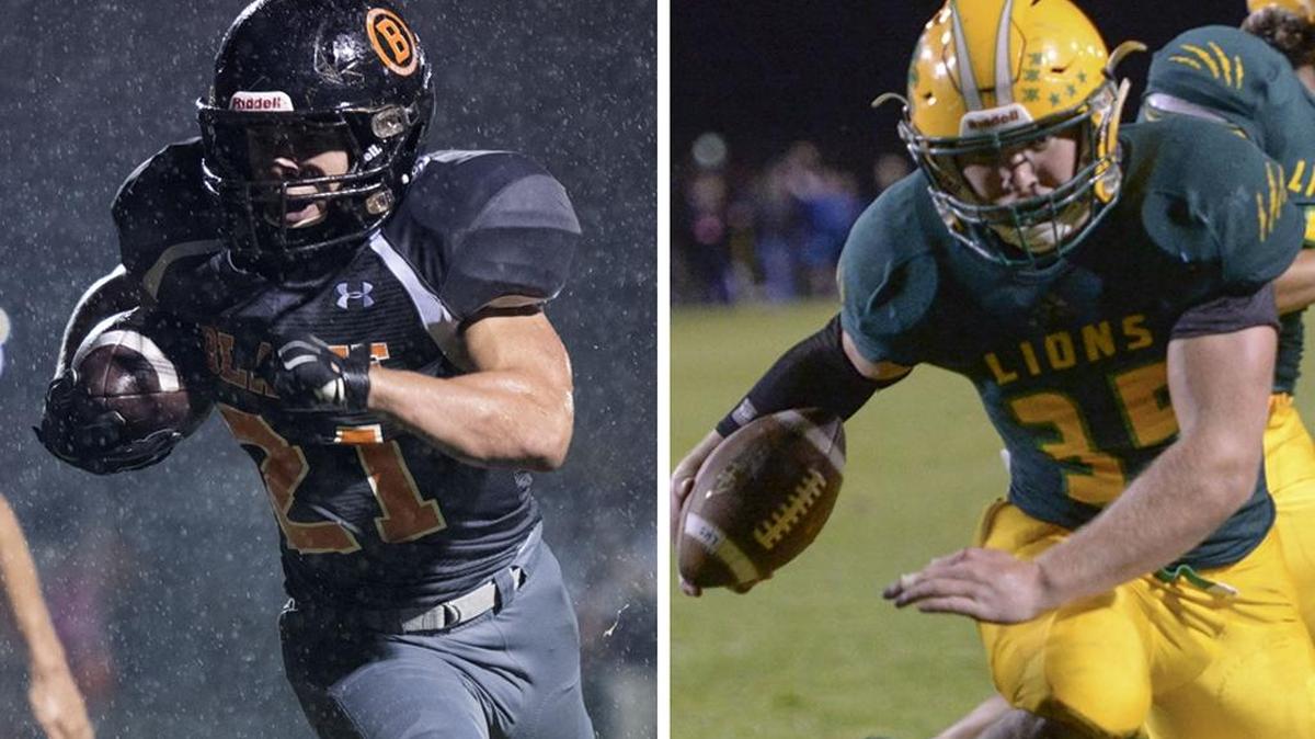 Blaine’s Riley Fritsch, left, and Lynden’s Brody Weinheimer announced via Twiter that they plan to play football for Pacific Lutheran University next fall.