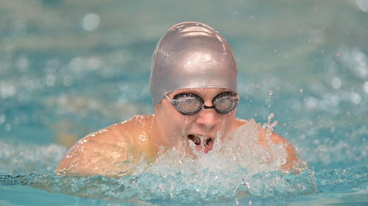 Blaine's Kean Rouse competes in the 200 individual medley at a Northwest Conference boys' swim meet on Thursday, Dec. 12, 2013, at Arne Hanna Aquatic Center in Bellingham.