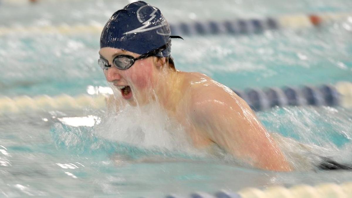 Squalicum’s Jonathan Hegeberg swims in the 100 breaststroke in a 2012 meet against Bellingham at Arne Hanna Aquatic Center. Hegeberg has been selected the 2016 All-Whatcom County Boys’ Swimmer of the Year.