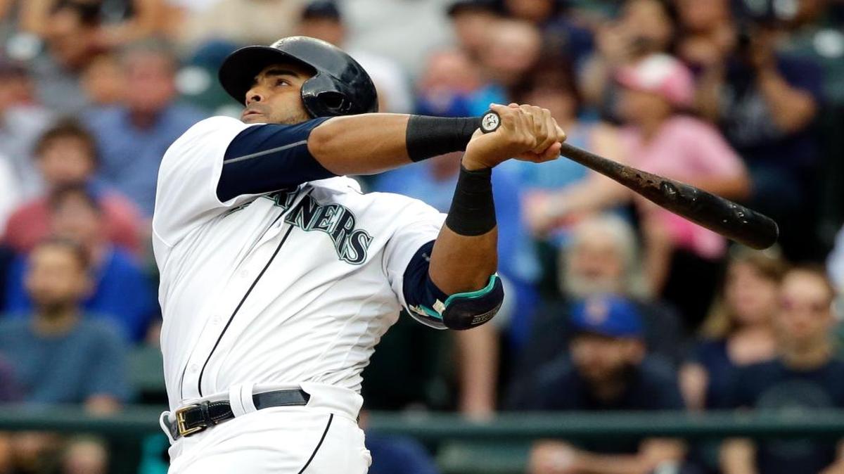 Seattle Mariners’ Nelson Cruz watches his two-run home run in the first inning of a baseball game against the Cleveland Indians, Tuesday, June 7, 2016, in Seattle.