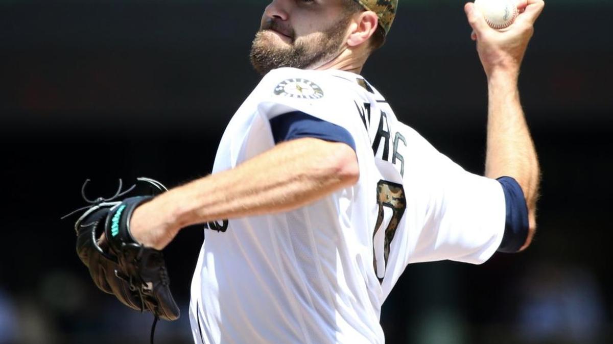 Seattle Mariners pitcher Nathan Karns throws against the San Diego Padres on Monday, May 30, 2016, at Safeco Field in Seattle.
