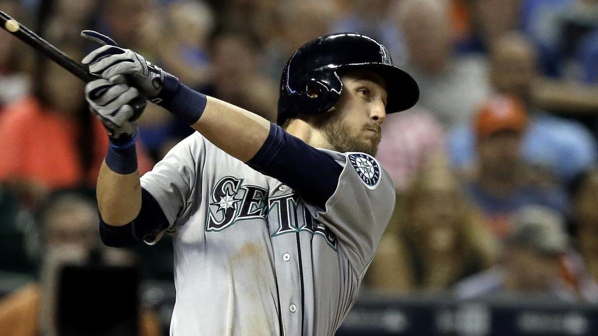
Seattle’s Shawn O'Malley, called up Tuesday from Triple-A Tacoma, watches his go-ahead RBI single during the eighth inning that helped beat the Houston Astros on Wednesday at Minute Maid Park.
