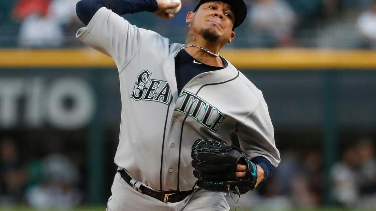 Mariners starter Felix Hernandez gave up one run and eight hits in 7 1/3 innings. He is 5-0 in eight starts since returning from the disabled list.