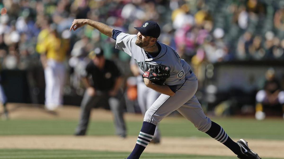 
Seattle Mariners reliever Tom Wilhelmsen had thrown 9 2/3 scoreless innings in eight appearances and eight saves since reclaiming his former role as the team’s closer in late August.
