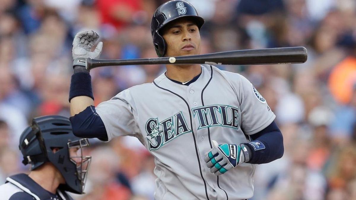 Seattle’s Leonys Martin flips his bat after striking out during the third inning against the Detroit Tigers on Tuesday, June 21, in Detroit.