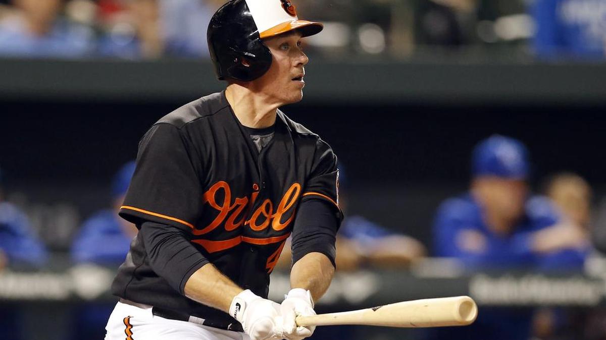 Baltimore Orioles’ Steve Clevenger hits a grand slam on Sept. 11, 2015, against the Kansas City Royals.