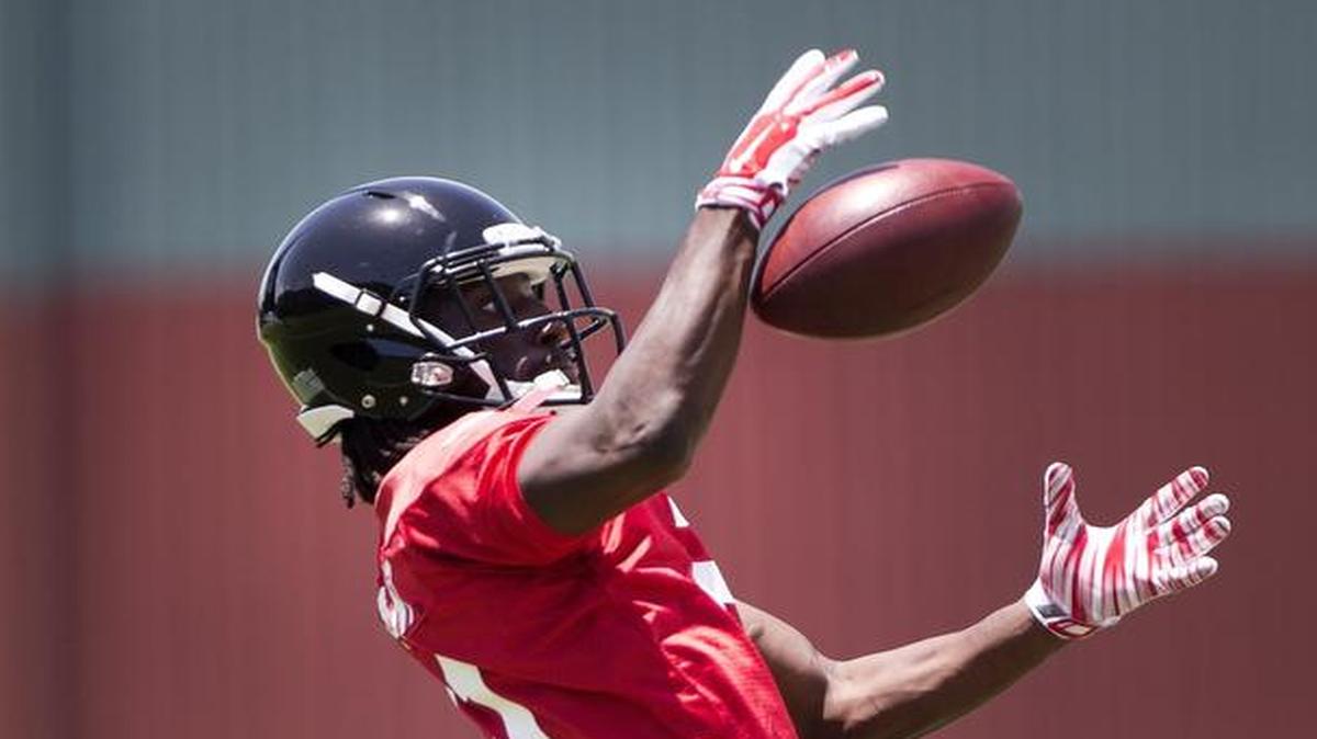 
Atlanta cornerback Desmond Trufant makes a catch during minicamp last month in Flowery Branch, Georgia. The Wilson High School graduate is looking forward to playing under former Seahawks defensive coordinator Dan Quinn, who is the new head coach of the Falcons.
