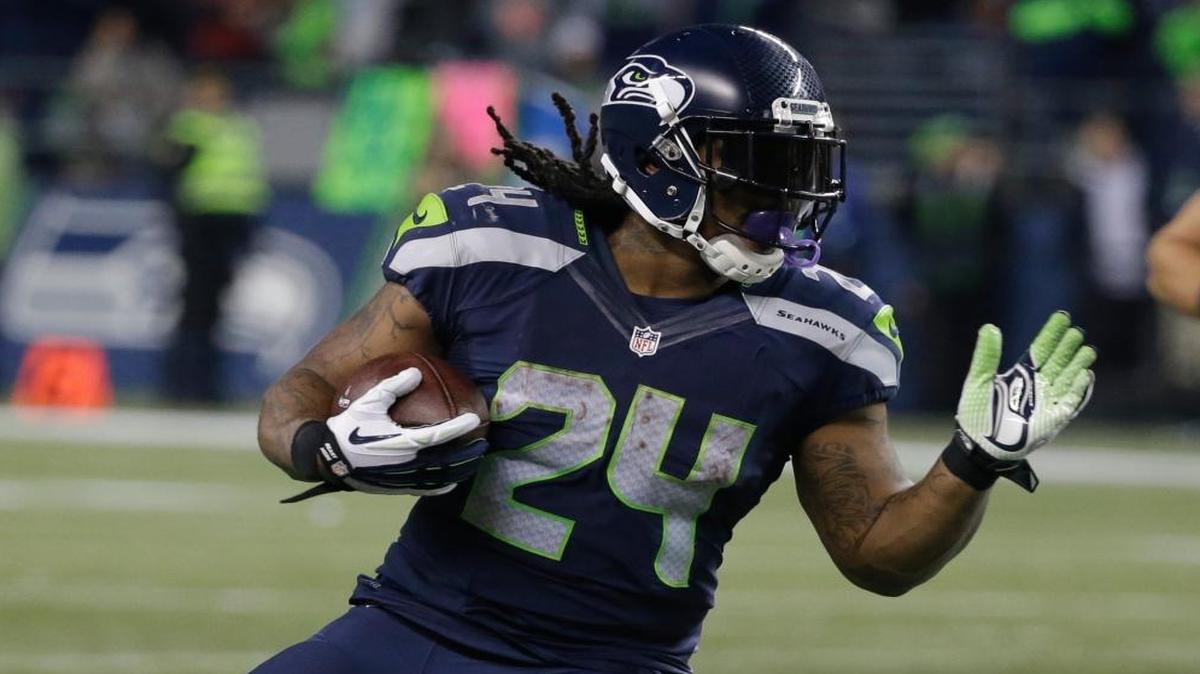 This Nov. 15 photo, Seattle Seahawks running back Marshawn Lynch runs against the Arizona Cardinals in Seattle.