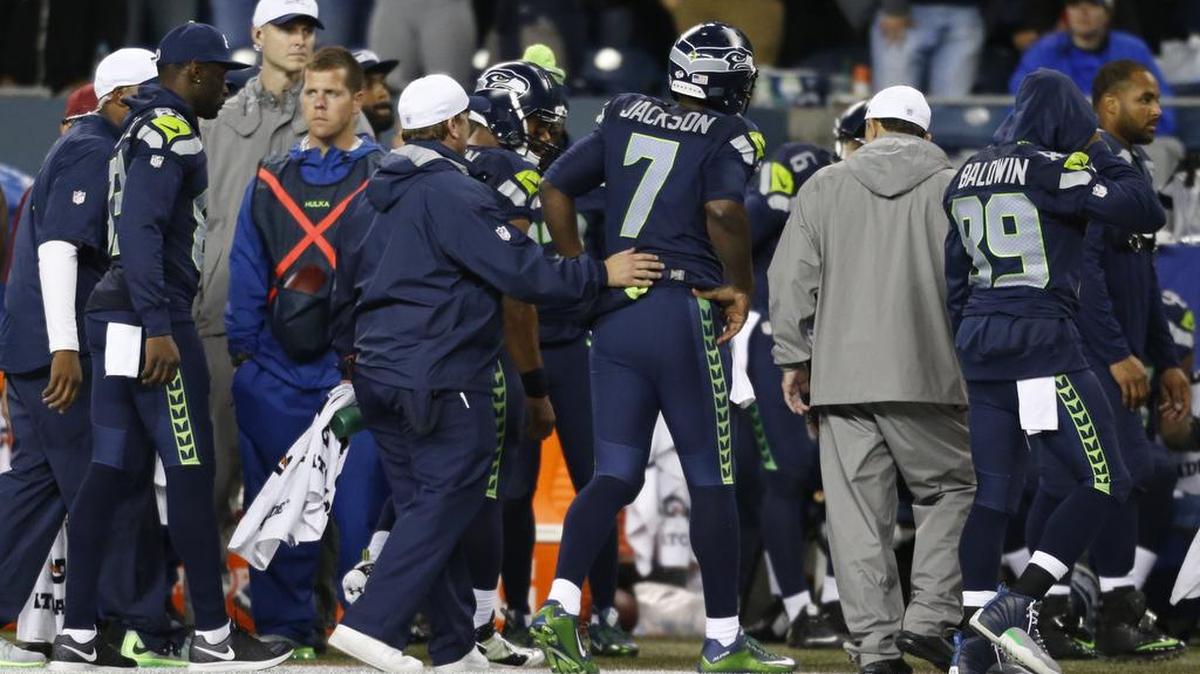 
Veteran Seahawks backup quarterback Tarvaris Jackson is coming back soon from a high-ankle sprain he got in this preseason opener Aug. 14. Jackson’s return will clarify the situation behind Russell Wilson for the start of the regular season.
